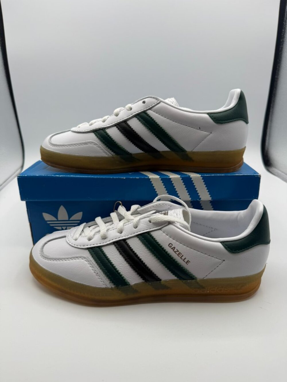 Adidas Gazelle Indoor White/Collegiate Green/Black Size 5.5W